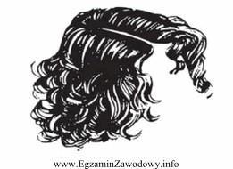 Przedstawiona na rysunku fryzura skoryguje profil twarzy