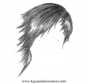 Forma fryzury męskiej zaprezentowana na rysunku oparta jest na 