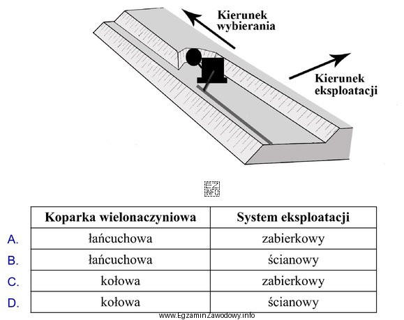 Który rodzaj koparki wielonaczyniowej i system eksploatacji przestawiono na 