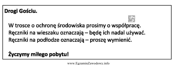 W którym z podanych miejsc pokojowa powinna umieścić 