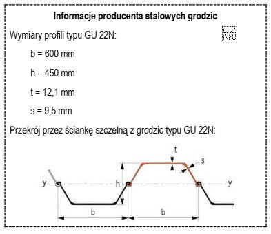 Na podstawie zamieszczonych informacji producenta stalowych grodzic określ, ile 