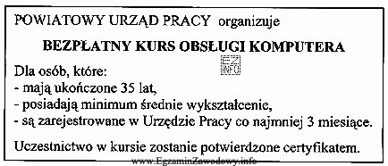 W bezpłatnym kursie obsługi komputera organizowanym przez Powiatowy 