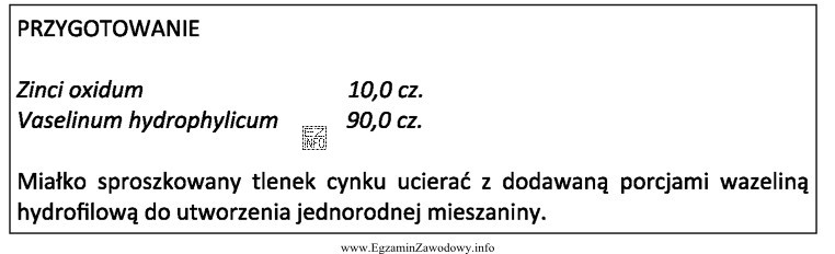 Lek sporządzony zgodnie z zamieszczonym przepisem farmakopealnym to