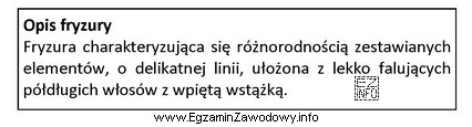 Fryzura, której dotyczy zamieszczony opis, została zaprojektowana w 