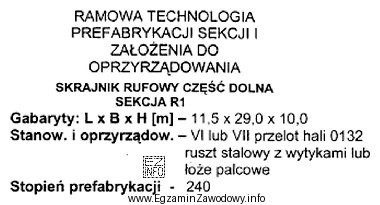 Zgodnie z załączonym fragmentem dokumentacji technologicznej do prefabrykacji dolnej 
