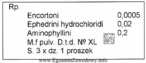 Na podstawie przedstawionej recepty, oblicz ile tabletek enkortonu o deklarowanej 