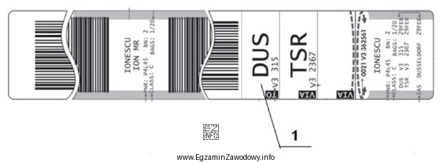 Na przywieszce bagażowej przedstawionej na rysunku numerem 1 oznaczono