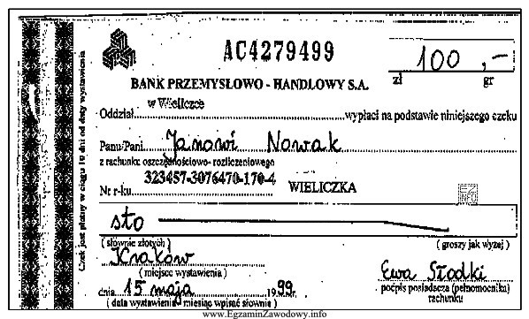 Przedstawiony dokument to
