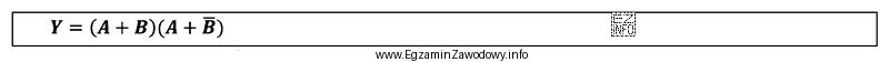 Wynikiem działania przedstawionej funkcji logicznej jest wyrażenie