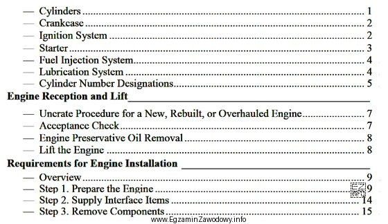 Na rysunku zamieszczono fragment dokumentu IO-360-N1A Engine Installation 
