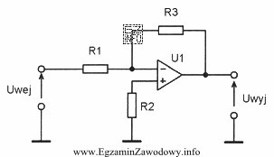Przy R3 = R1 wzmocnienie K<sub>U</sub> przedstawionego ukł