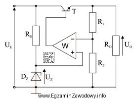 Dobierz wartość rezystancji R<sub>1</sub> tak, aby napięcie 
