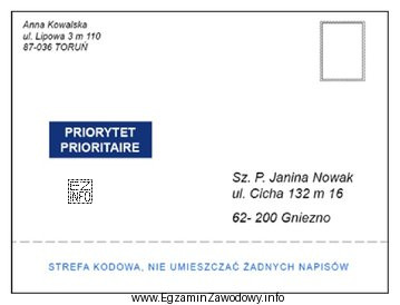 Przedstawiona na rysunku przesyłka