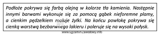 Który materiał imituje powłoka malarska wykonana według 