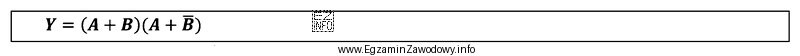 Wynikiem działania przedstawionej funkcji logicznej jest wyrażenie