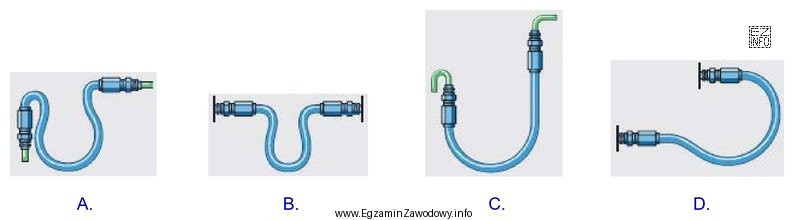 Który sposób montażu przewodu hydraulicznego jest poprawny?