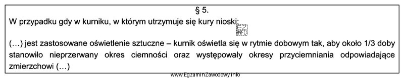 Na podstawie fragmentu rozporządzenia określ, ile czasu powinien 