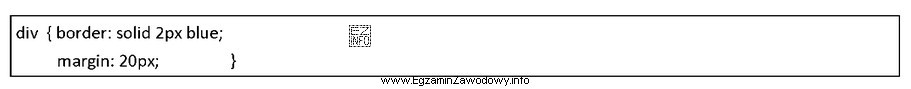 W języku CSS zdefiniowano styl. Sformatowana stylem sekcja bę