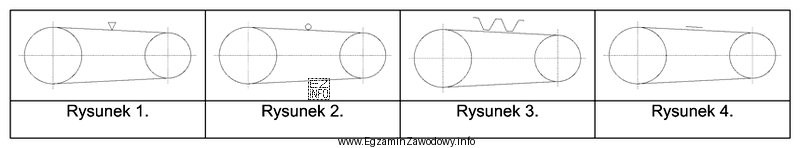 Symbol graficzny przekładni z pasem okrągłym, któ