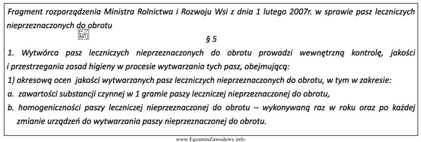 Na podstawie fragmentu rozporządzenia, określ częstość przeprowadzania 