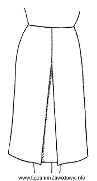 W spódnicy przedstawionej na rysunku fałda w przodzie 