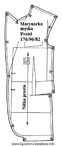 Przedstawiony na rysunku element marynarki męskiej opracowany na podstawie 