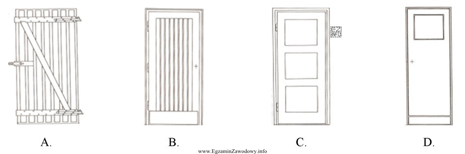 Drzwi płycinowe przedstawiono na rysunku oznaczonym literą
