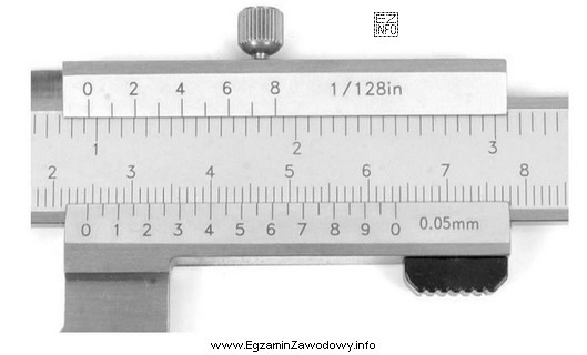 Odczytaj z podziałki noniusza przedstawionej na fotografii suwmiarki wymiar 