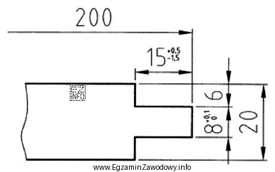 Na podstawie rysunku wskaż dopuszczalną dolną odchyłkę długoś