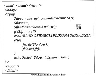 Fragment kodu prezentuje składnię języka