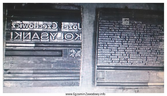 Przedstawiona na rysunku forma drukowa umożliwia druk na maszynie