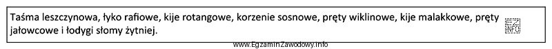 Wskaż ile z wymienionych wyżej materiałów plecionkarskich jest 