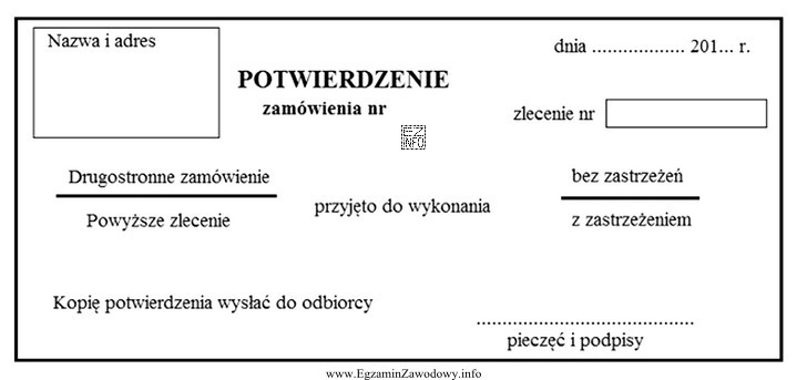 Przedstawiony na rysunku dokument handlowy sporządza