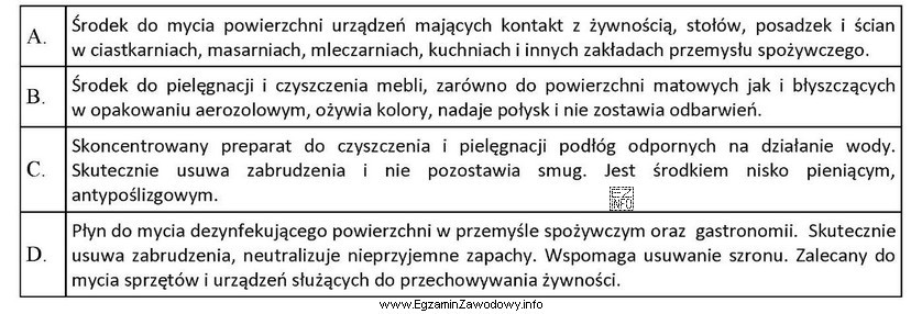 Który z wymienionych produktów sprzedawca powinien polecić do 