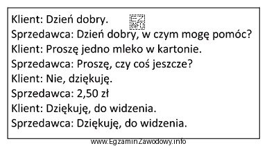 Na podstawie zamieszczonej w ramce rozmowy sprzedażowej, przeprowadzonej w 