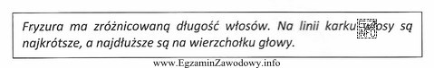 Opisana fryzura jest efektem strzyżenia włosów techniką 