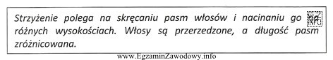 Opis dotyczy strzyżenia wykonanego techniką