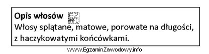 Opis dotyczy włosów