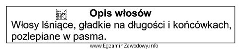 Zamieszczony opis dotyczy włosów