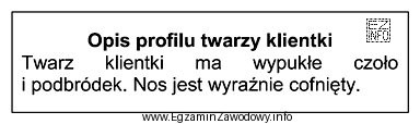 Zamieszczony opis dotyczy profilu twarzy klientki o kształcie