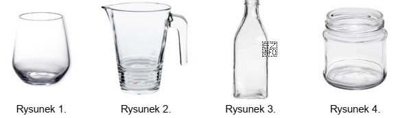 Na którym rysunku przedstawiono wyrób ze szkła 