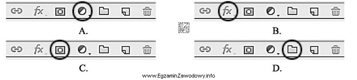 Ikonę efektów warstwy w programie Adobe Photoshop wskazano strzał