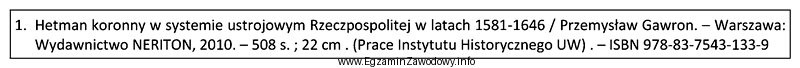 Który rodzaj opisu zastosowano w cytowanym spisie bibliograficznym?