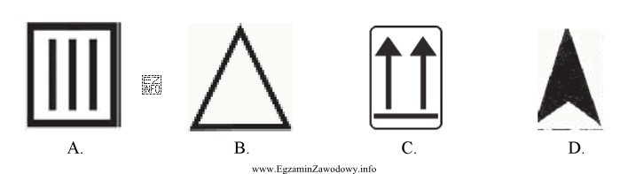 Który piktogram nakazuje transportowanie opakowania z towarem w pozycji 