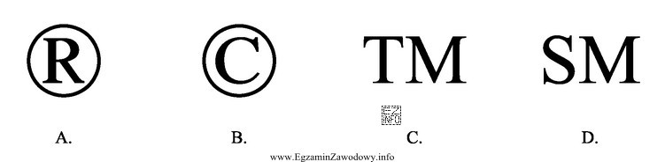 Który znak informuje, że utwór chroniony jest prawem 