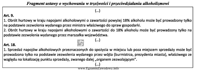 Na podstawie zamieszczonego fragmentu przepisów ustal, na jakiej podstawie 