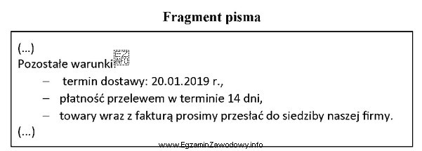 Dla którego z wymienionych pism charakterystyczny jest zapis przytoczony 