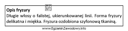 Opis dotyczy fryzury zaprojektowanej jako forma w stylu