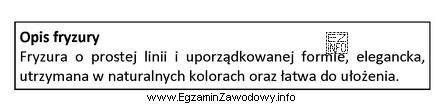 Opis dotyczy fryzury zaprojektowanej w stylu