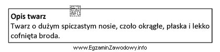 Opis dotyczy profilu twarzy o kształcie